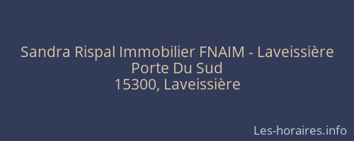 Sandra Rispal Immobilier FNAIM - Laveissière