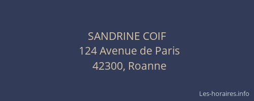 SANDRINE COIF
