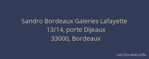 Sandro Bordeaux Galeries Lafayette