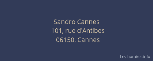 Sandro Cannes