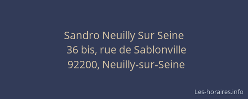 Sandro Neuilly Sur Seine