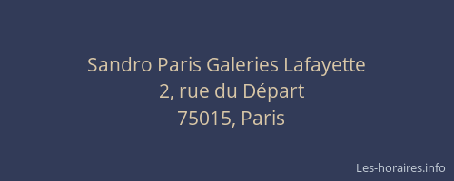 Sandro Paris Galeries Lafayette