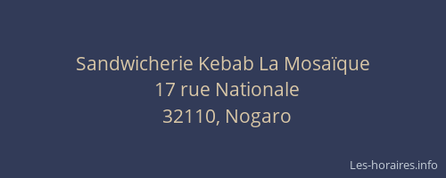 Sandwicherie Kebab La Mosa&iuml;que