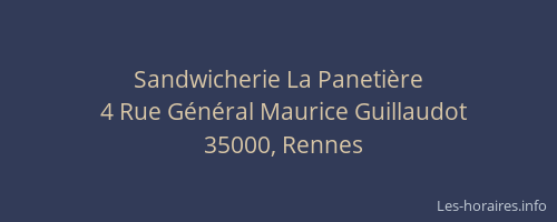 Sandwicherie La Panetière