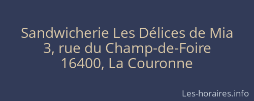 Sandwicherie Les Délices de Mia