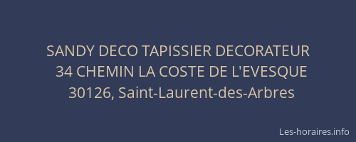SANDY DECO TAPISSIER DECORATEUR