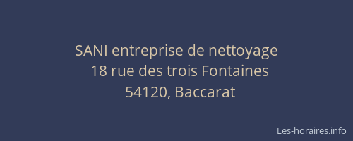 SANI entreprise de nettoyage