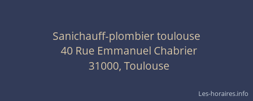 Sanichauff-plombier toulouse