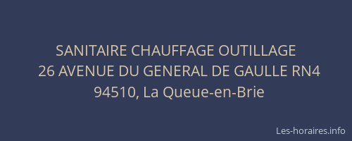 SANITAIRE CHAUFFAGE OUTILLAGE