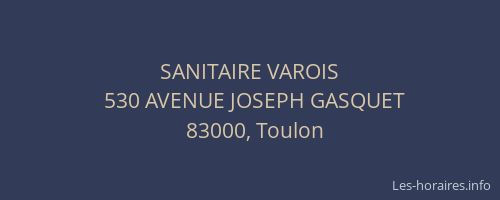 SANITAIRE VAROIS
