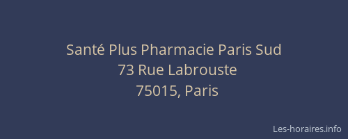 Santé Plus Pharmacie Paris Sud