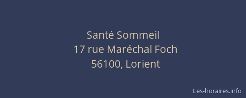 Santé Sommeil