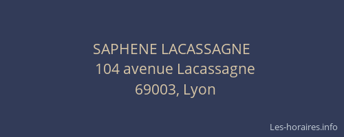 SAPHENE LACASSAGNE