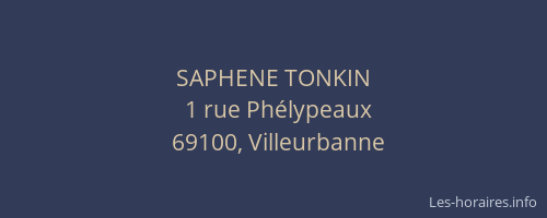 SAPHENE TONKIN