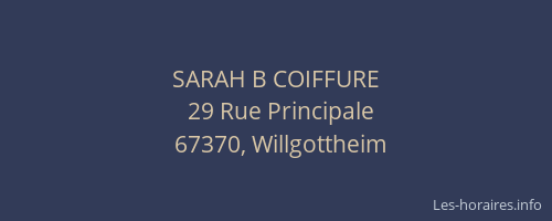 SARAH B COIFFURE