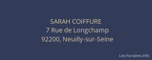 SARAH COIFFURE