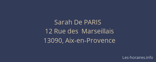 Sarah De PARIS