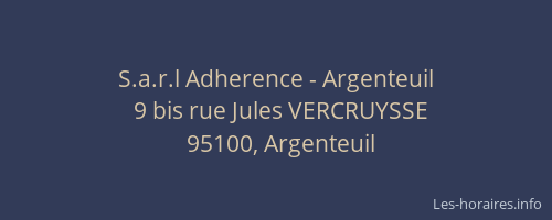 S.a.r.l Adherence - Argenteuil