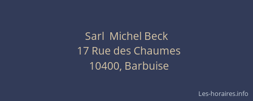 Sarl  Michel Beck
