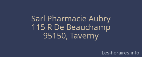 Sarl Pharmacie Aubry