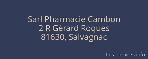 Sarl Pharmacie Cambon