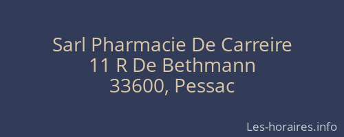 Sarl Pharmacie De Carreire