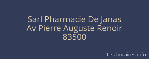 Sarl Pharmacie De Janas