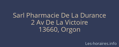 Sarl Pharmacie De La Durance