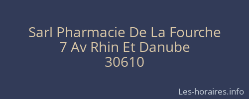 Sarl Pharmacie De La Fourche
