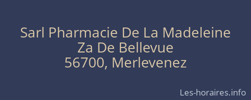Sarl Pharmacie De La Madeleine
