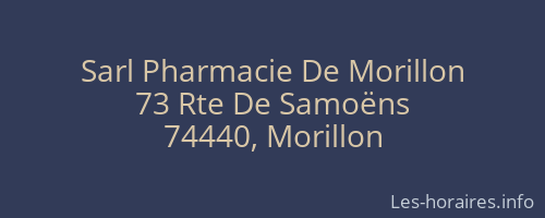 Sarl Pharmacie De Morillon