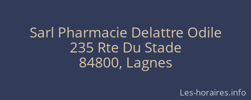 Sarl Pharmacie Delattre Odile