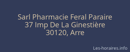 Sarl Pharmacie Feral Paraire