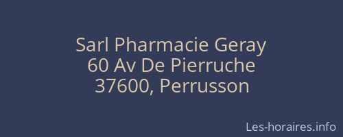 Sarl Pharmacie Geray
