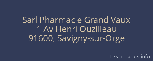 Sarl Pharmacie Grand Vaux
