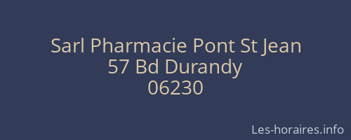 Sarl Pharmacie Pont St Jean