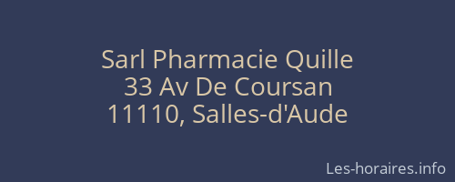 Sarl Pharmacie Quille