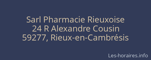 Sarl Pharmacie Rieuxoise