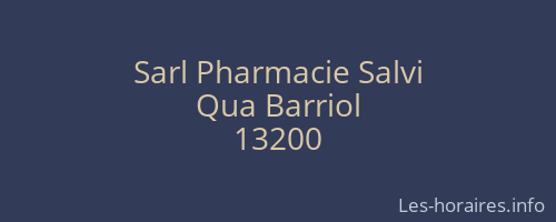 Sarl Pharmacie Salvi