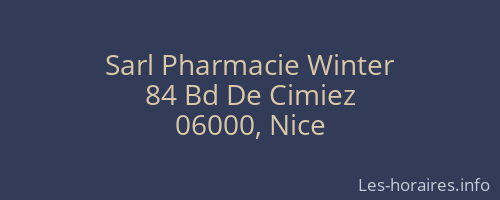 Sarl Pharmacie Winter