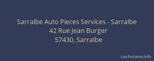 Sarralbe Auto Pieces Services - Sarralbe