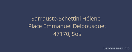 Sarrauste-Schettini H&eacute;l&egrave;ne