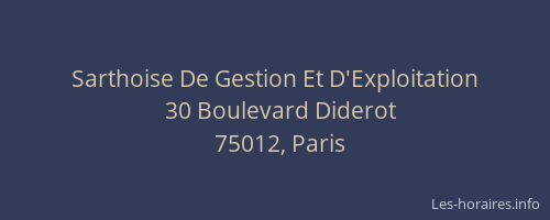 Sarthoise De Gestion Et D'Exploitation