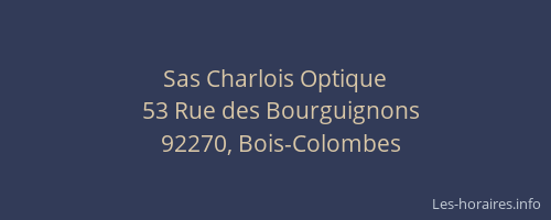 Sas Charlois Optique