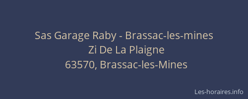 Sas Garage Raby - Brassac-les-mines