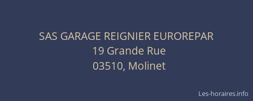 SAS GARAGE REIGNIER EUROREPAR