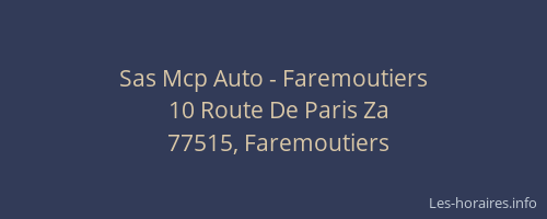 Sas Mcp Auto - Faremoutiers