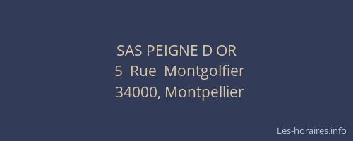 SAS PEIGNE D OR