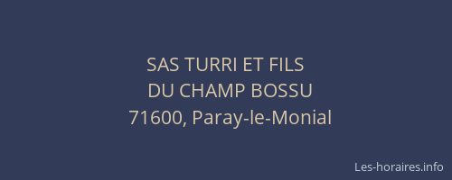 SAS TURRI ET FILS