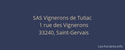 SAS Vignerons de Tutiac